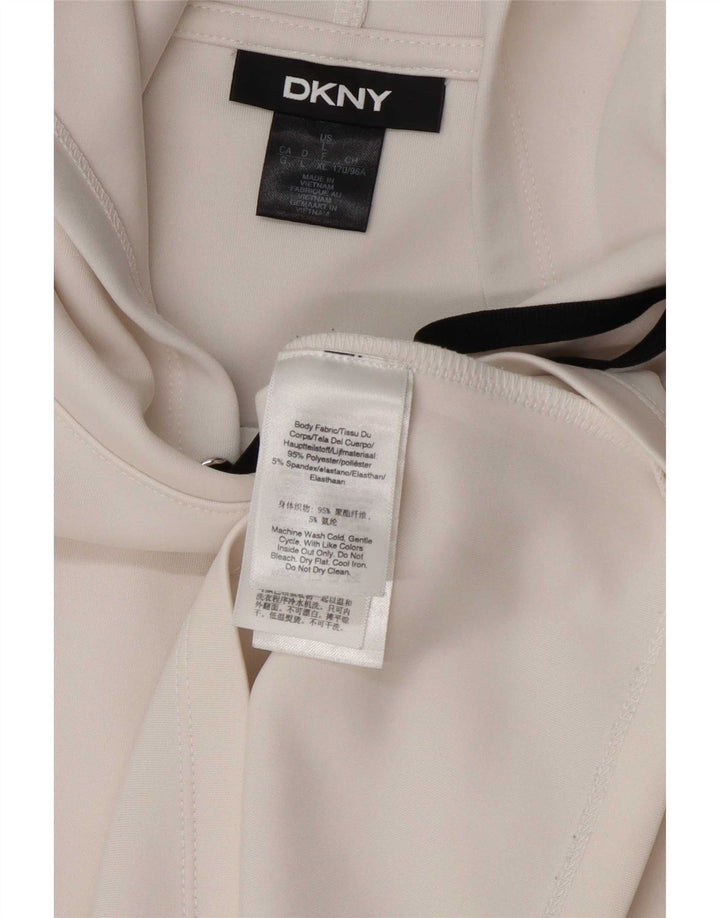 Maglione con cappuccio oversize corto da donna Dkny UK 16 grande poliestere bianco