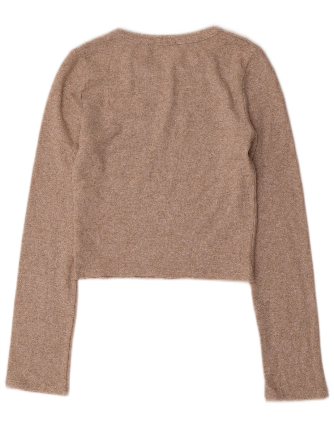 Top corto da donna Zara a maniche lunghe UK 8 Small Beige