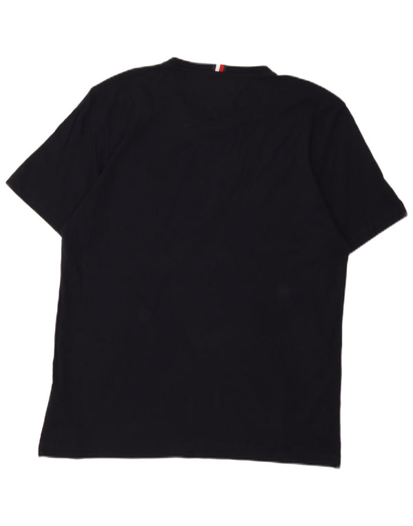 T-shirt grafica da uomo Tommy Hilfiger Top XL in cotone blu navy