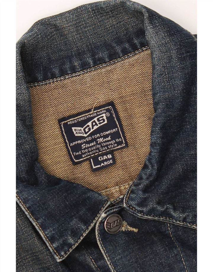 Giacca in denim corta da donna Gas UK 16 grande cotone blu navy