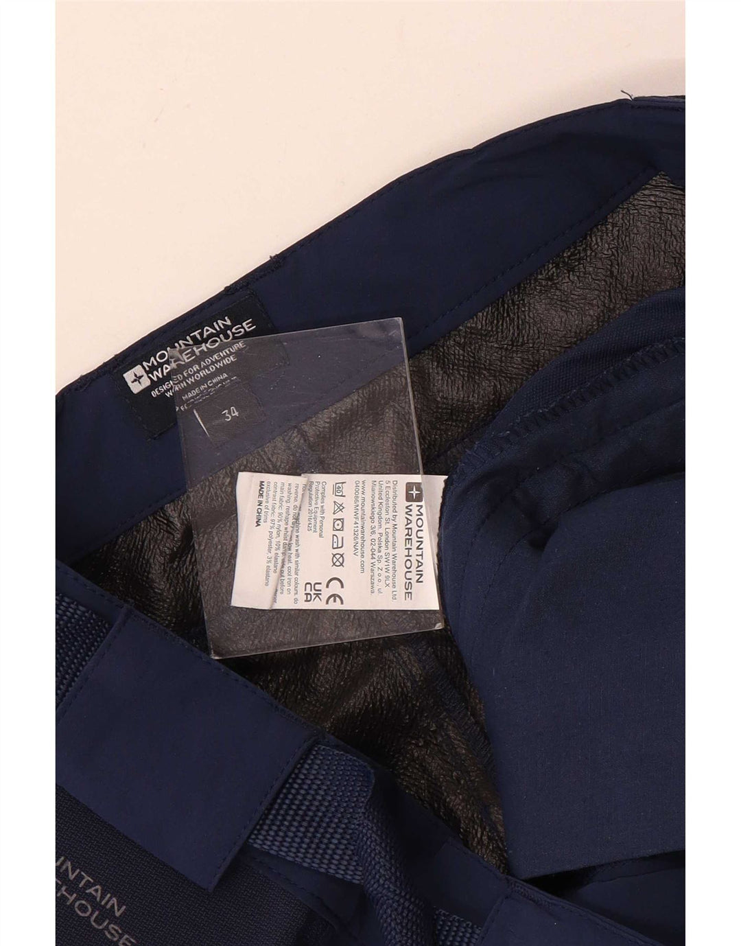 Pantaloncini cargo da uomo Mountain Warehouse W34 Large in poliestere blu navy