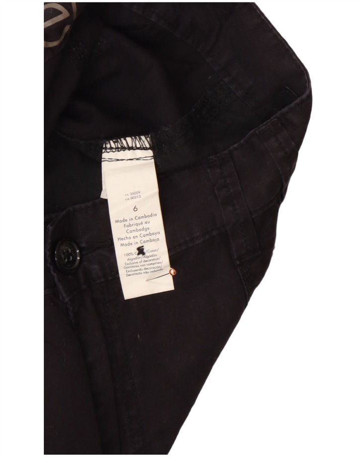 CALVIN KLEIN Pantaloncini cargo da donna US 6 medi W30 cotone nero