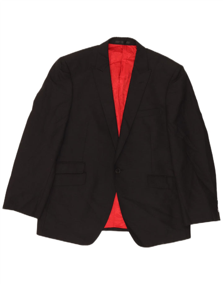 Giacca blazer a 1 bottone da uomo Marks & Spencer UK 42 XL lana nera