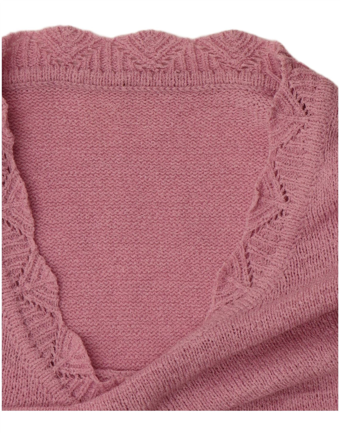 Maglione maglione con scollo a barca da donna VINTAGE UK 14 grande cotone floreale rosa