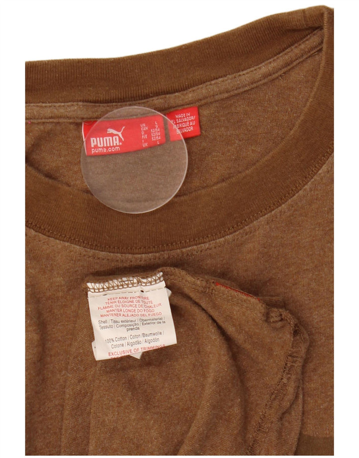 T-shirt grafica da uomo con vestibilità regolare Puma, taglia grande, in cotone marrone