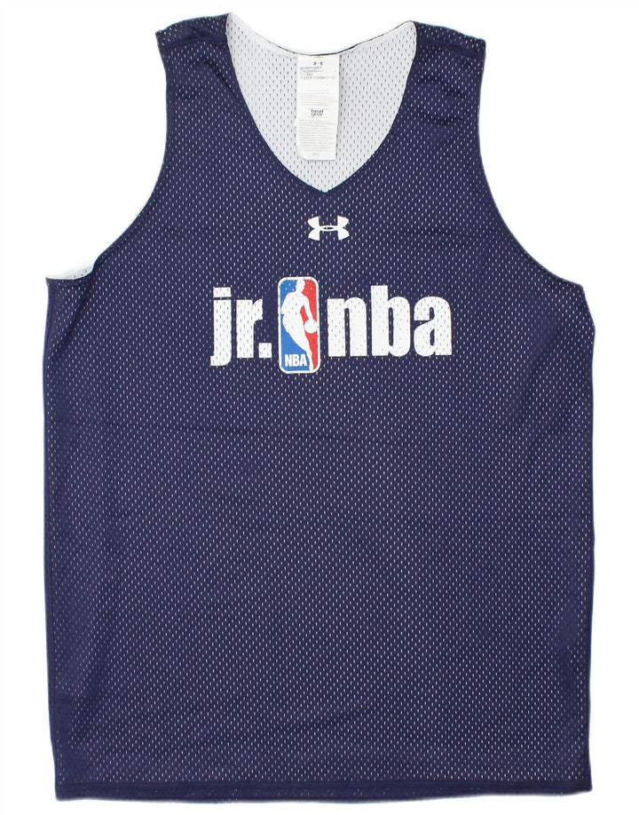 UNDER ARMOUR Canotta con grafica NBA da uomo, poliestere medio blu navy