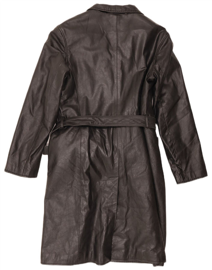 Cappotto in pelle vintage da donna IT 48 XL Nero