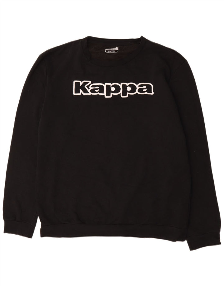 Felpa grafica da uomo Kappa Jumper 2XL cotone nero