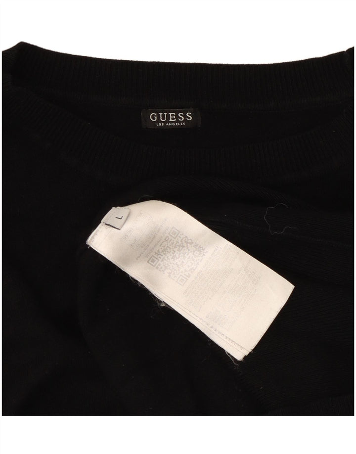 Maglione maglione girocollo da donna Guess UK 12 viscosa nera media