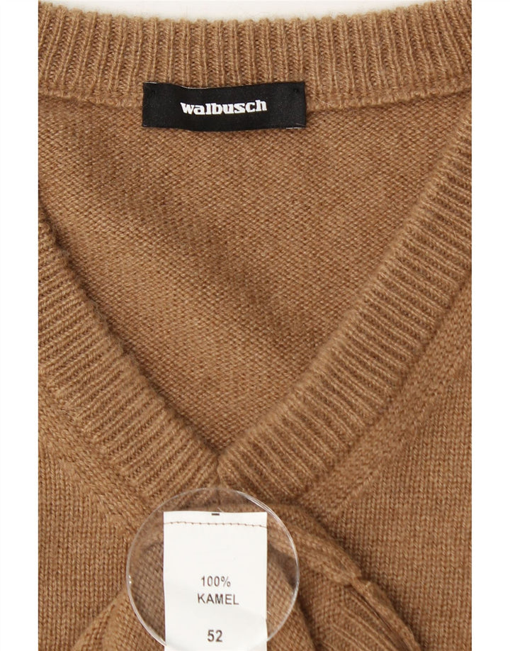Maglione da uomo con scollo a V Walbusch IT 52 Large Marrone