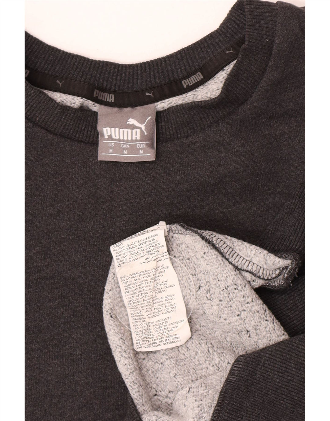 Felpa da uomo Puma Maglione in cotone grigio medio