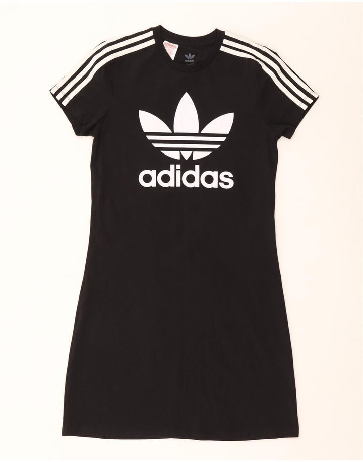 Abito T-shirt con grafica ADIDAS per ragazze 14-15 anni in cotone nero