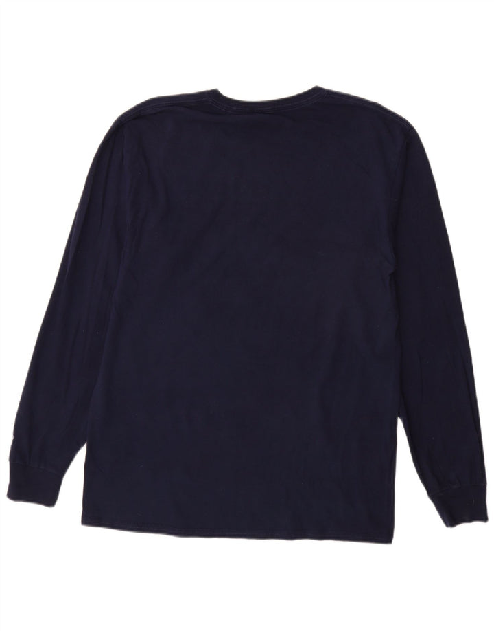 RUSSELL ATHLETIC Top grafico da uomo a maniche lunghe UK 38/40 Medio Blu navy