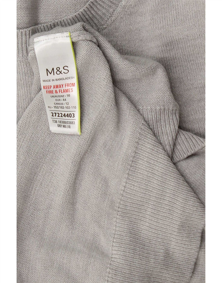 Maglione maglione girocollo da donna Marks & Spencer UK 16 grande grigio