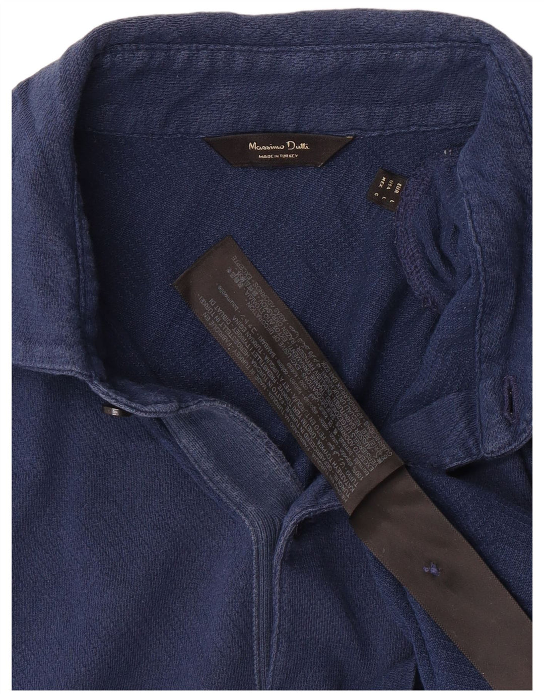 Polo Uomo Massimo Dutti Large Blu In Cotone