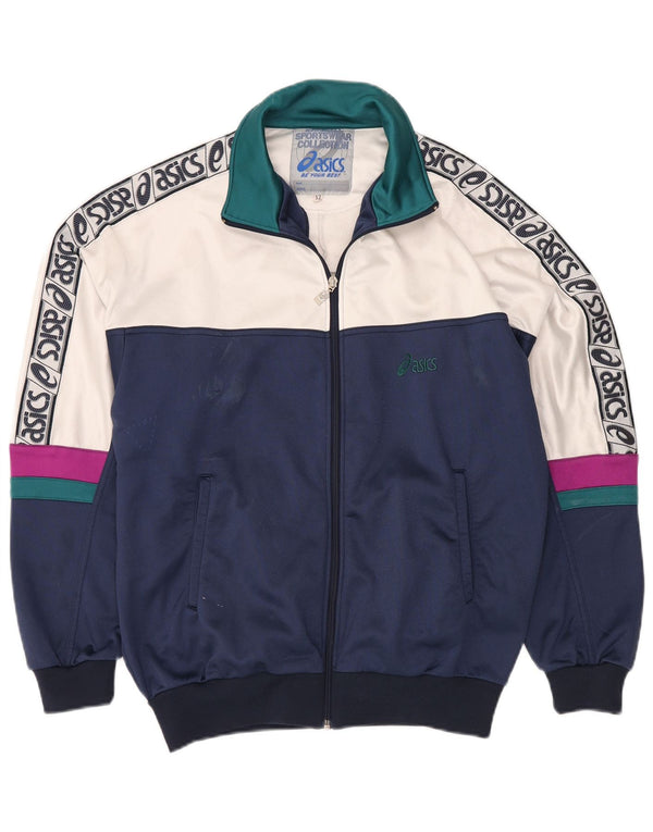 Giacca da tuta grafica ASICS da uomo IT 52 Large Blu Navy Colourblock