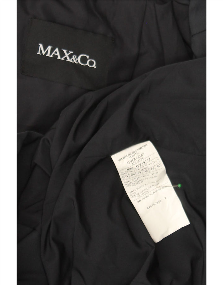 MAX & CO. Womens Overcoat UK 8 Small  Navy Blue Polyester Vintage Max & Co. and Second-Hand Max & Co. from Messina Hembry 