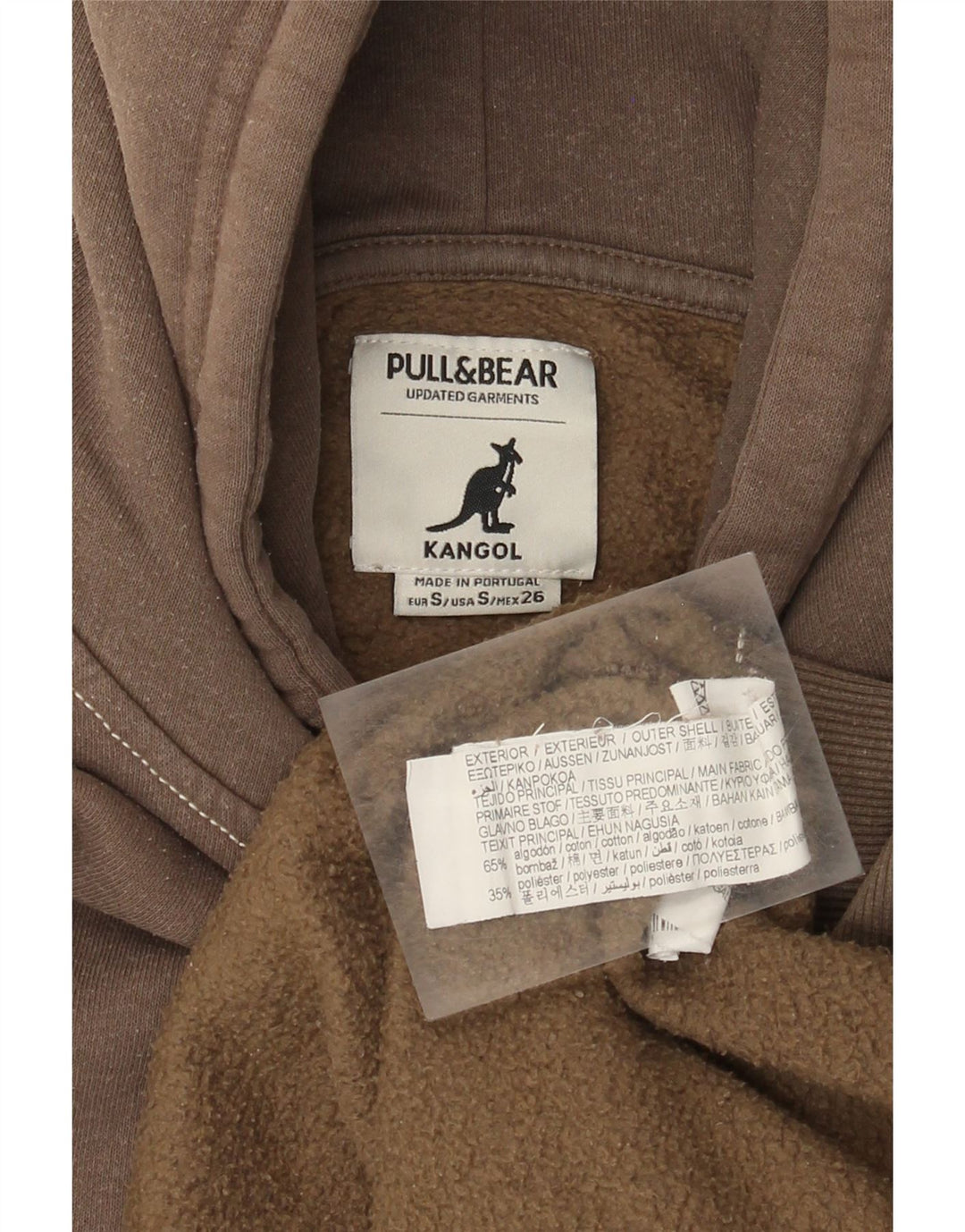 Maglione oversize con cappuccio da donna Pull & Bear UK 10 piccolo in cotone grigio
