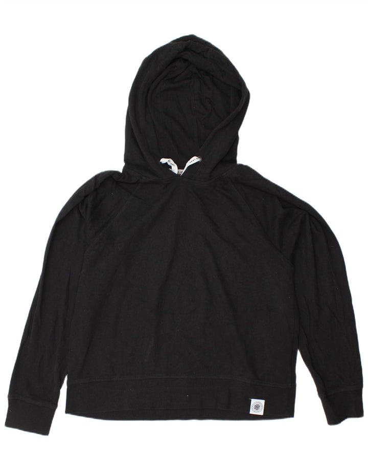 Maglione con cappuccio da donna DKNY UK 14 cotone nero medio