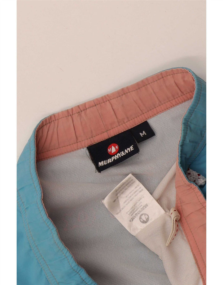 Pantaloncini da bagno grafici da uomo Murphy & Nye poliestere blu medio