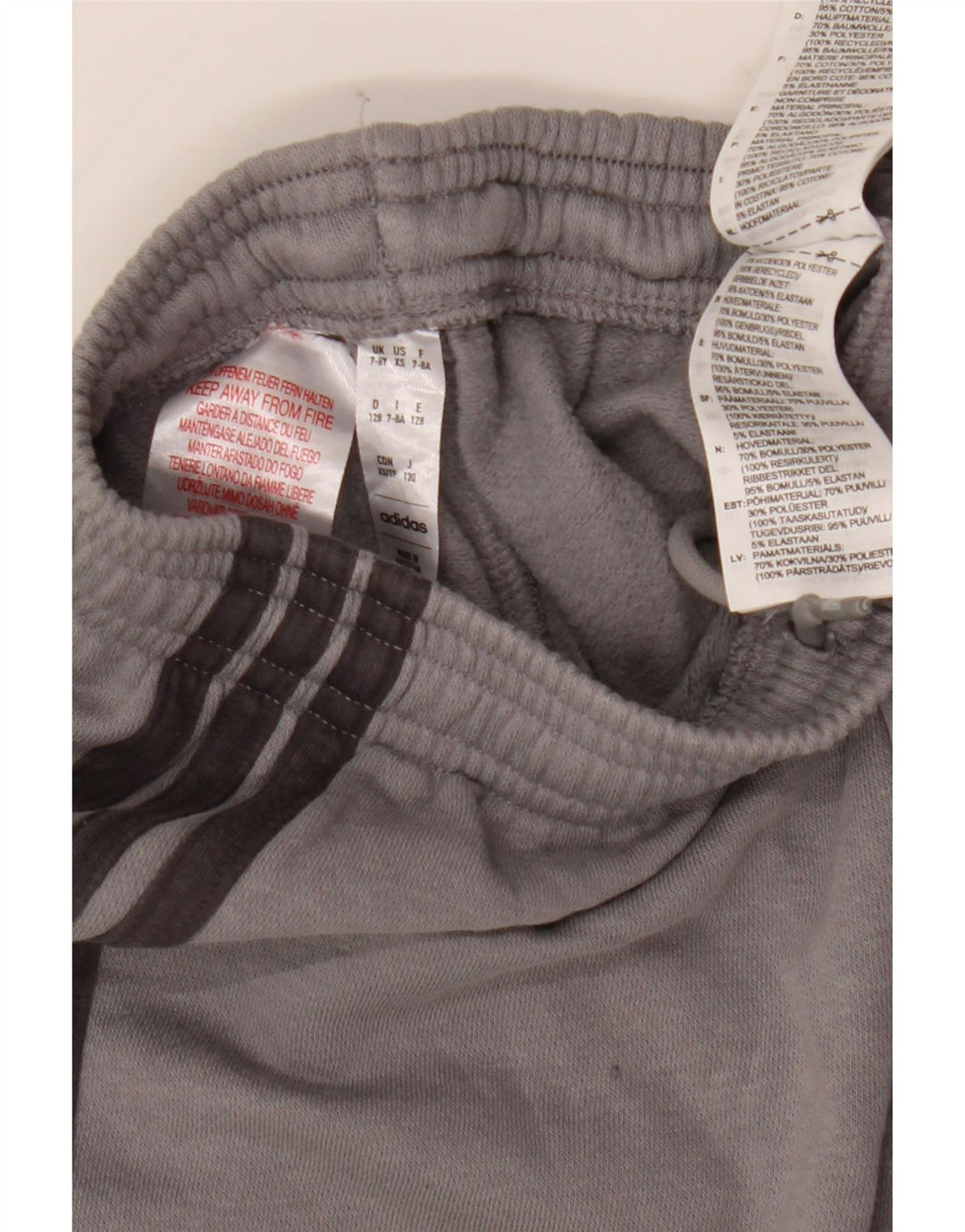 Pantaloni della tuta da ragazzo Adidas Joggers 7-8 anni in cotone grigio