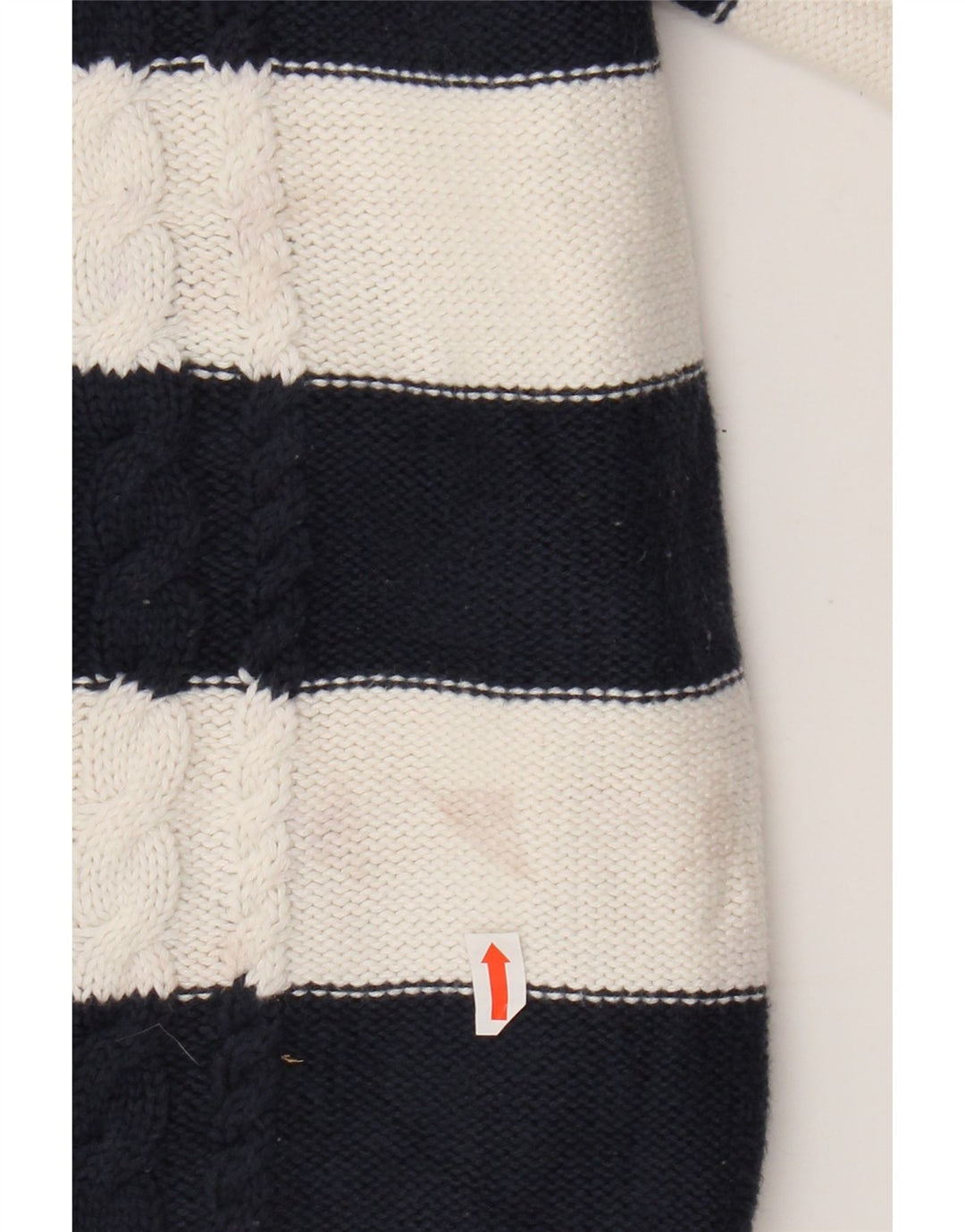 Maglione cardigan da donna L.L.BEAN UK 14 Cotone a righe blu navy medio