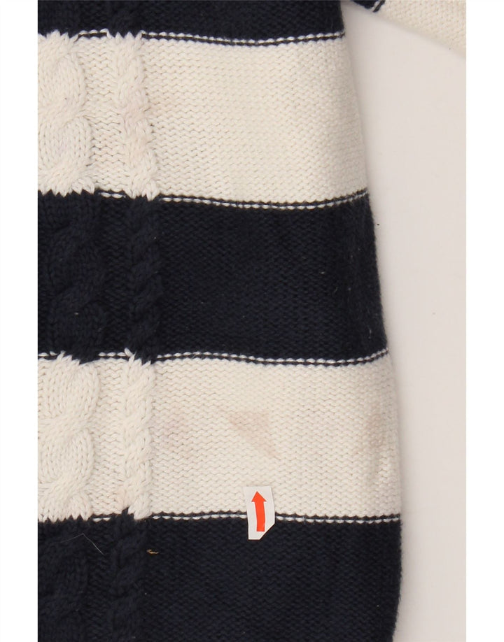 Maglione cardigan da donna L.L.BEAN UK 14 Cotone a righe blu navy medio