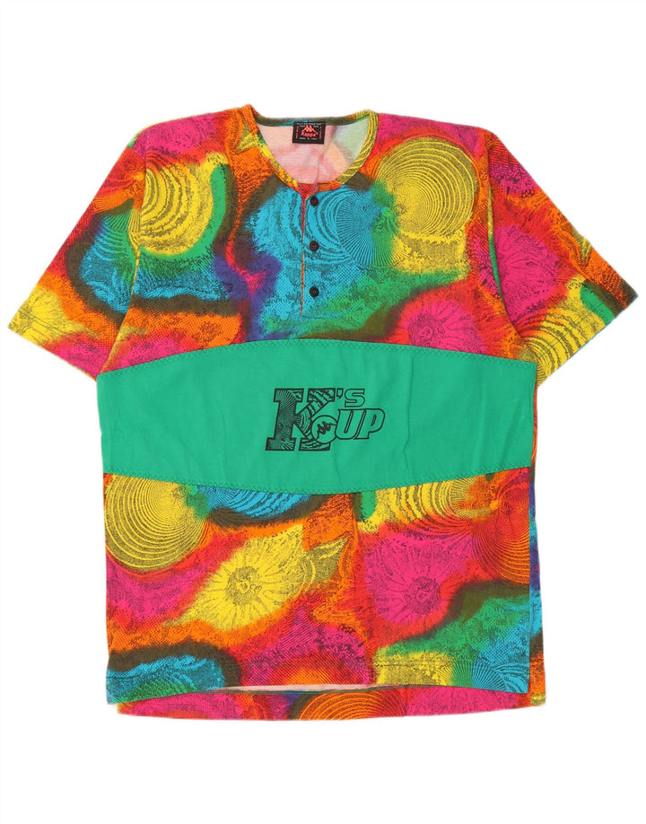 T-shirt grafica da uomo Kappa Top grande in cotone tie dye multicolore