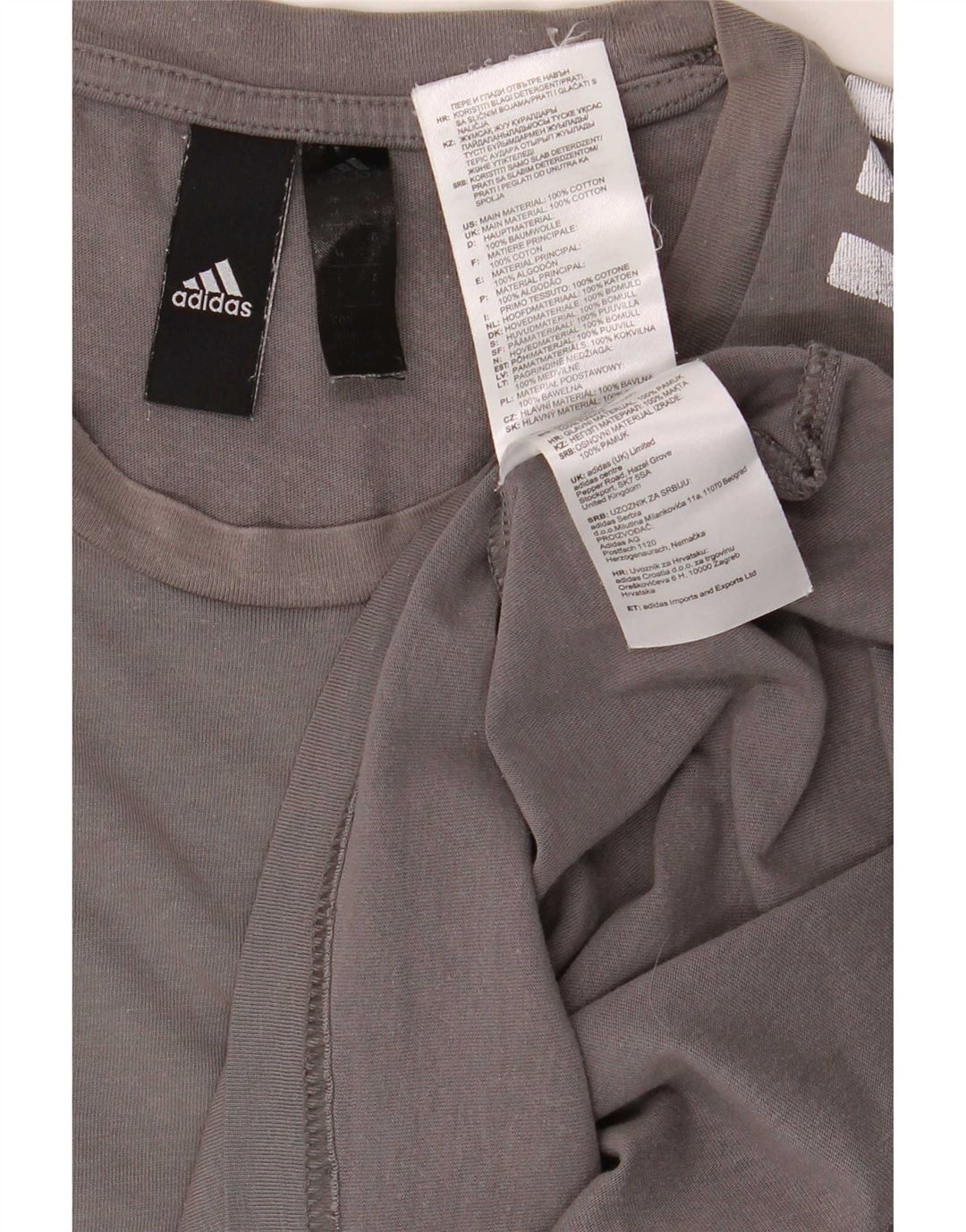T-shirt da uomo Adidas Top in cotone grigio medio