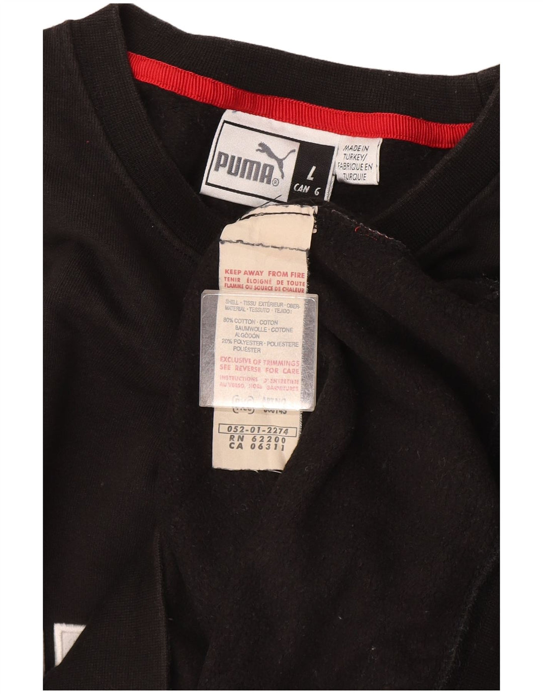 Felpa grafica da uomo Puma Maglione grande in cotone nero