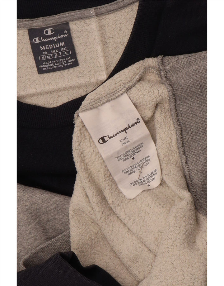 CHAMPION Felpa da uomo Maglione in cotone color block grigio medio