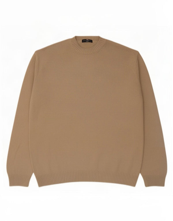 Maglione maglione girocollo da uomo Marks & Spencer blu Harbour XL lana beige