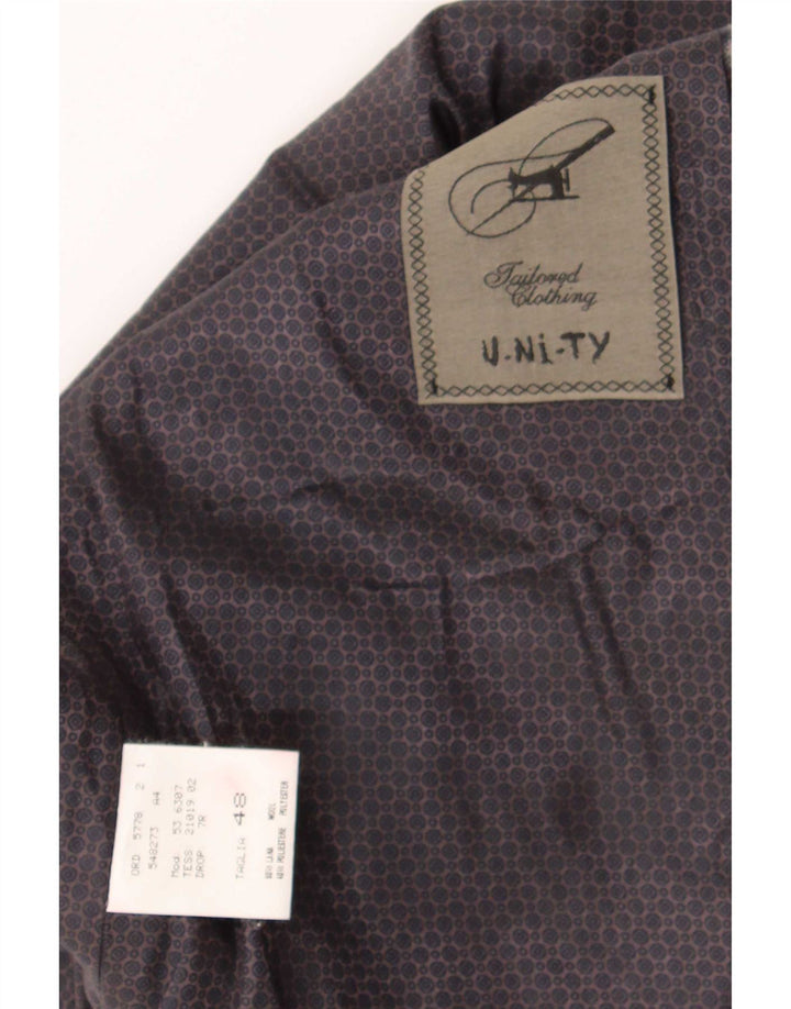 Gilet vintage da uomo IT 48 in lana a quadretti grigio medio
