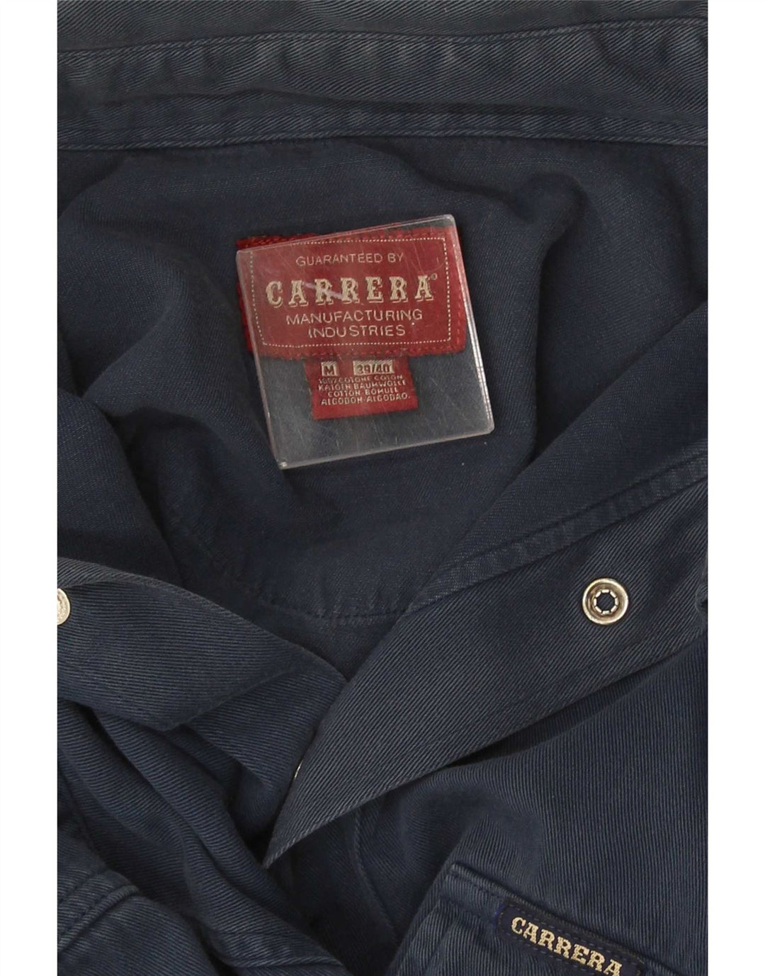 Camicia in denim da uomo Carrera taglia 39/40 cotone medio blu navy