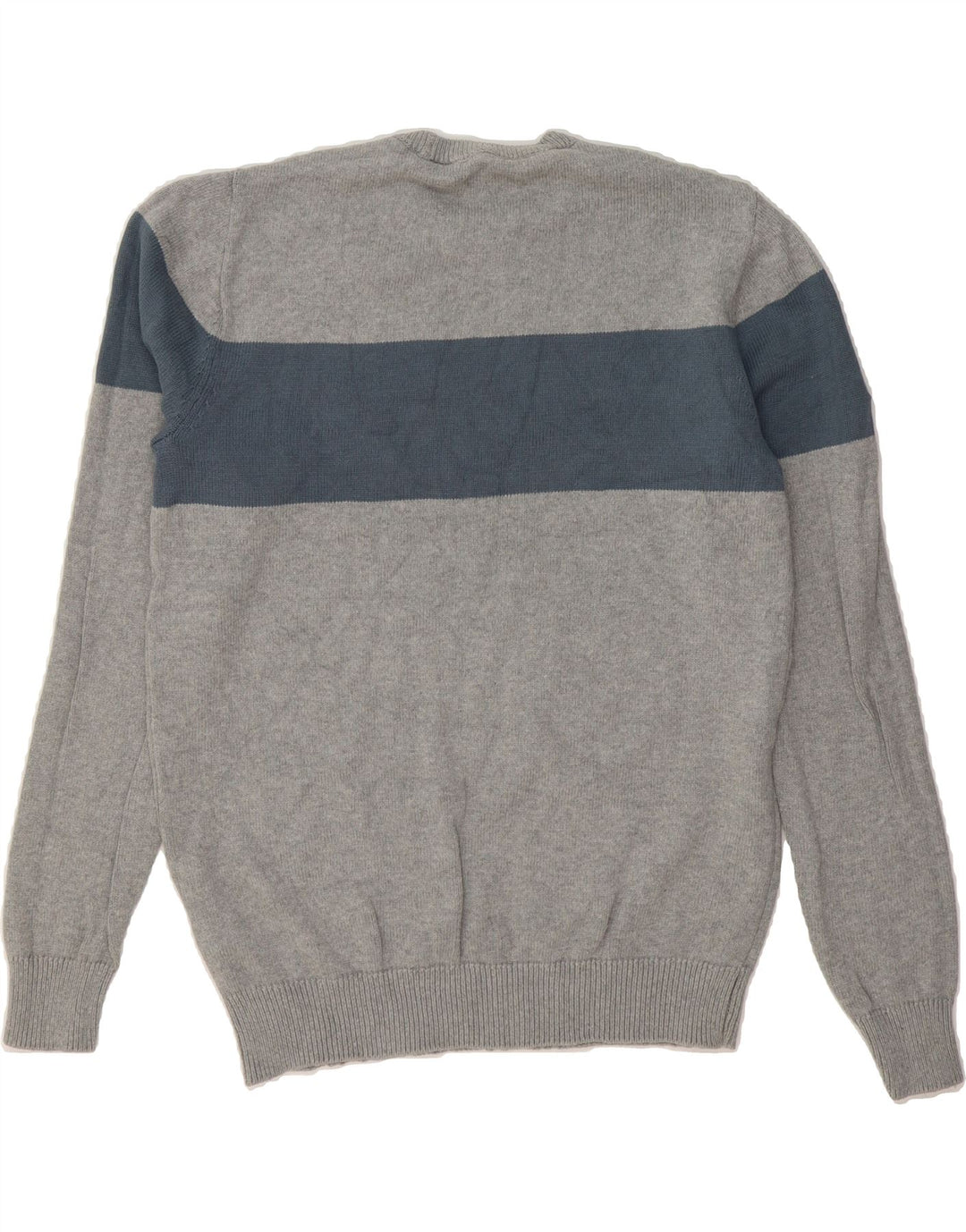 CHAPS Mens Crew Neck Jumper Sweater Medium Grey Colourblock Cotton Vintage Chaps and Second-Hand Chaps from Messina Hembry 