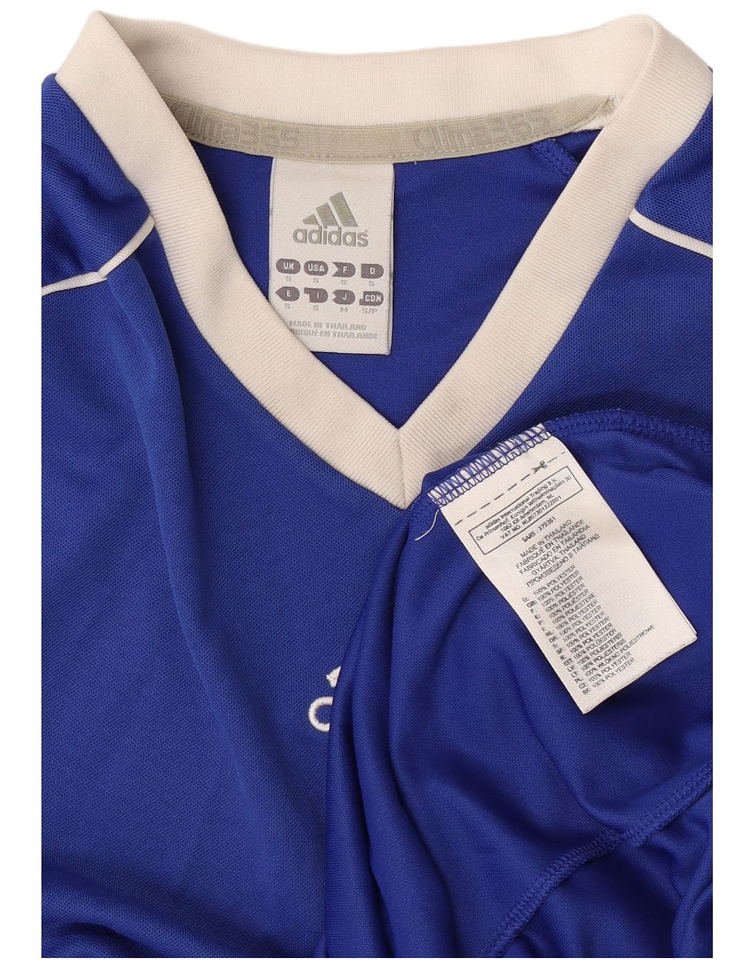 T-shirt Adidas Climalite da uomo, piccola, in poliestere color block blu