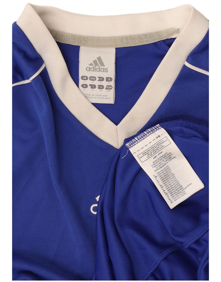 T-shirt Adidas Climalite da uomo, piccola, in poliestere color block blu