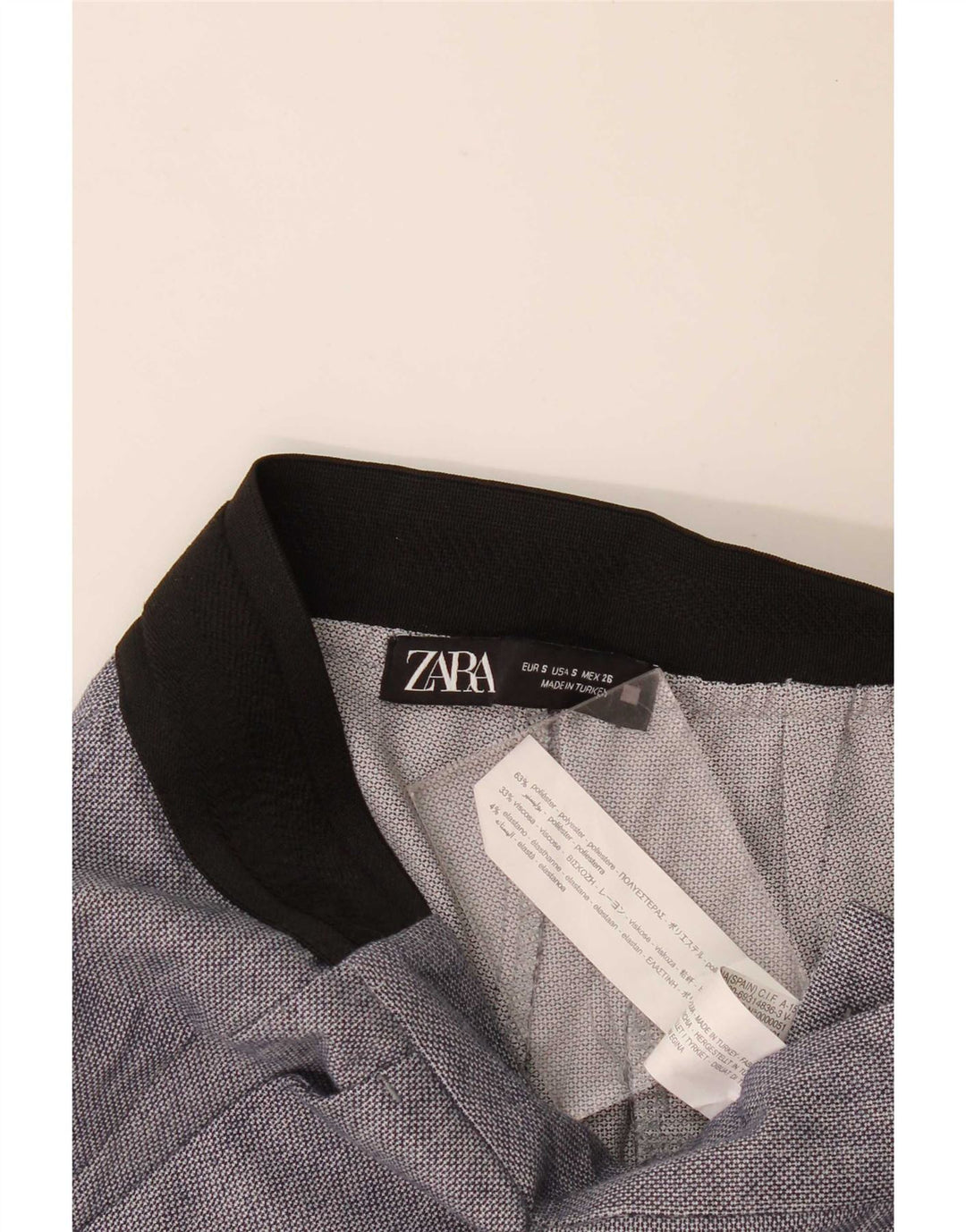 Pantaloni chino slim da donna Zara piccoli W27 L28 poliestere blu