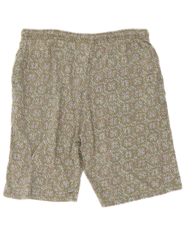 Pantaloncini sportivi vintage da uomo grandi in cotone floreale verde