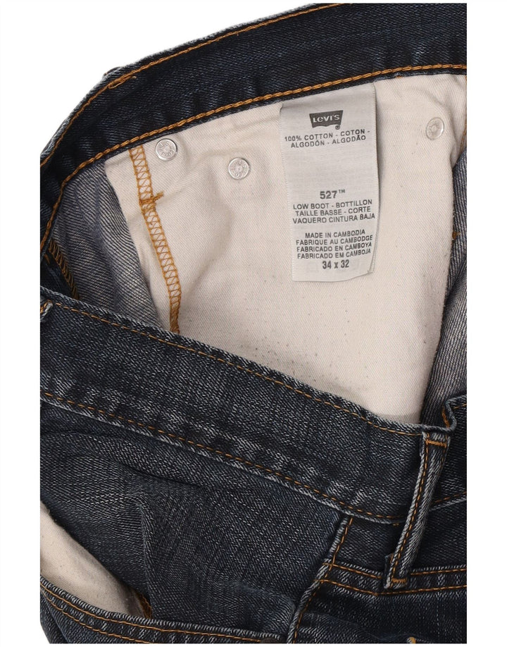 Levi's Uomo 527 Bootcut Jeans W34 L32 Blu Navy Cotone