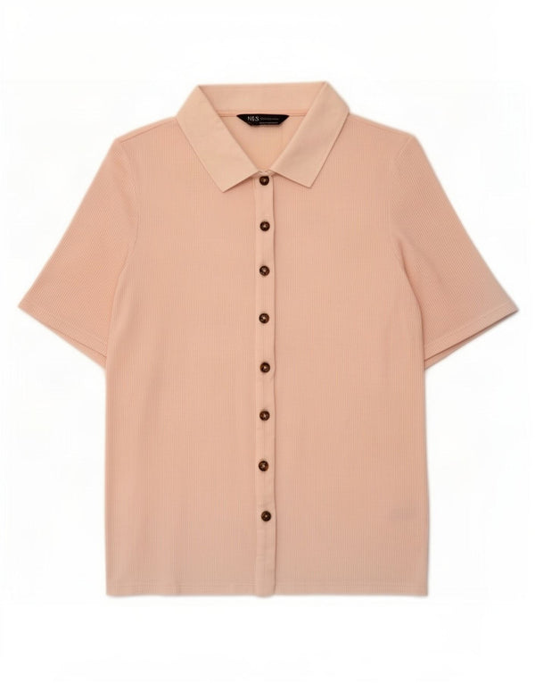Camicia a maniche corte da donna Marks & Spencer UK 10 Small Rosa Viscosa