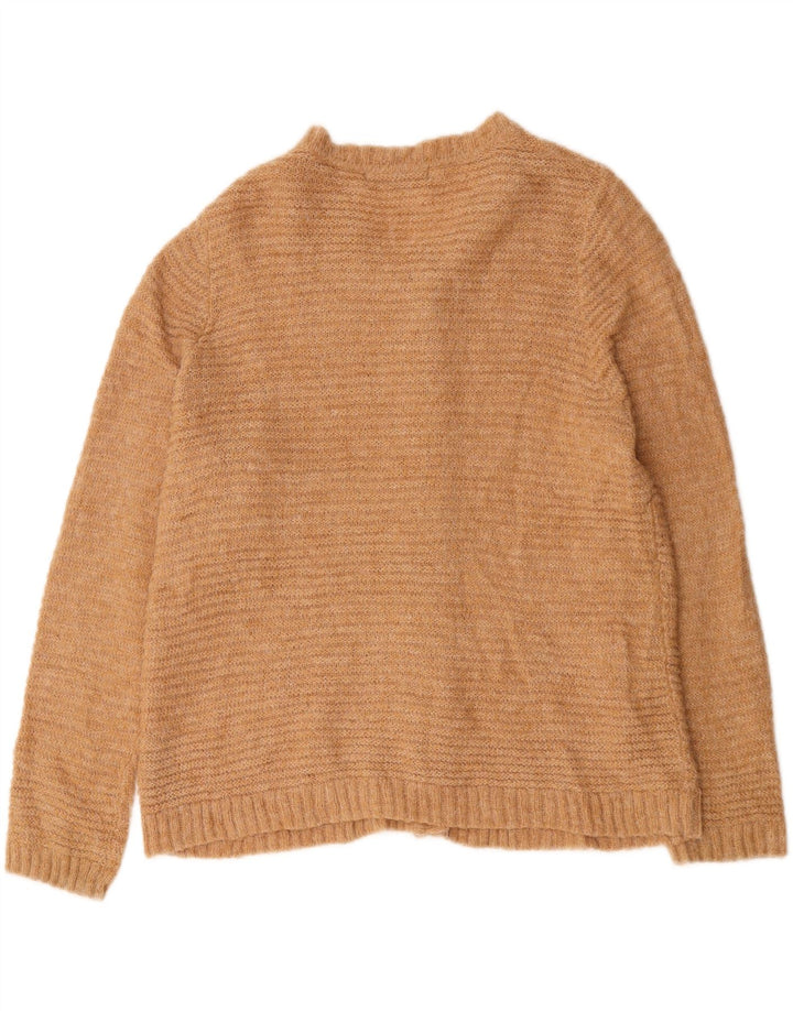 Maglione cardigan da donna Marks & Spencer UK 18 XL Poliammide a righe beige