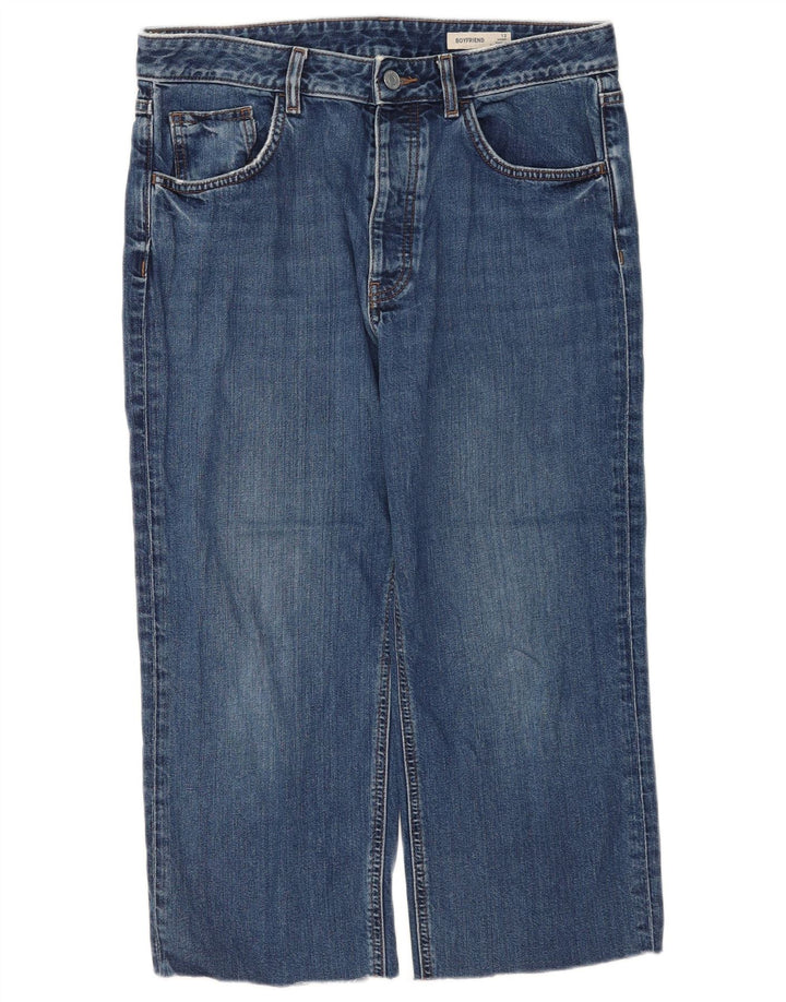 Jeans Boyfriend Capri da donna Marks & Spencer UK 12 medio W32 L22 blu