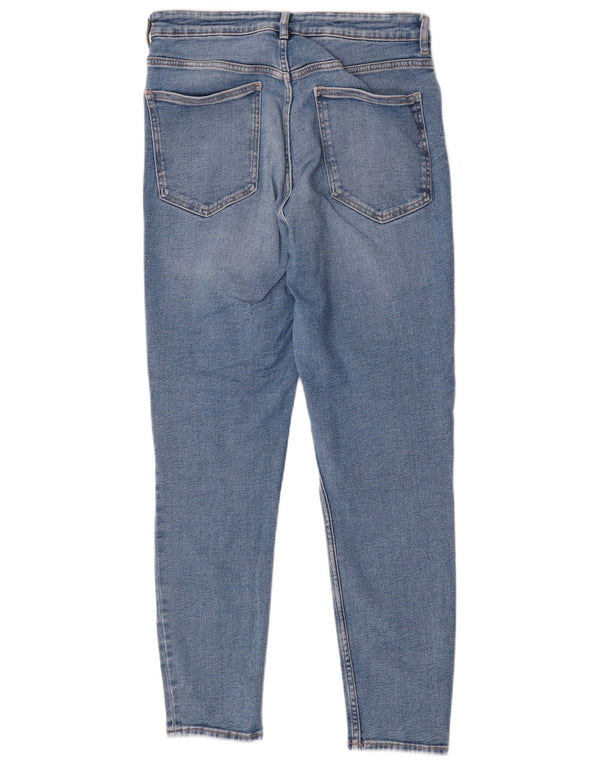 Jeans skinny a vita alta da donna Zara EU 46 2XL W36 L28 cotone blu