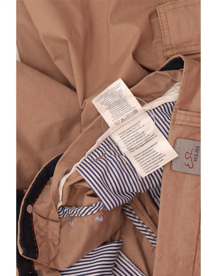 Pantaloncini cargo da uomo Yes Zee W33 in cotone beige medio