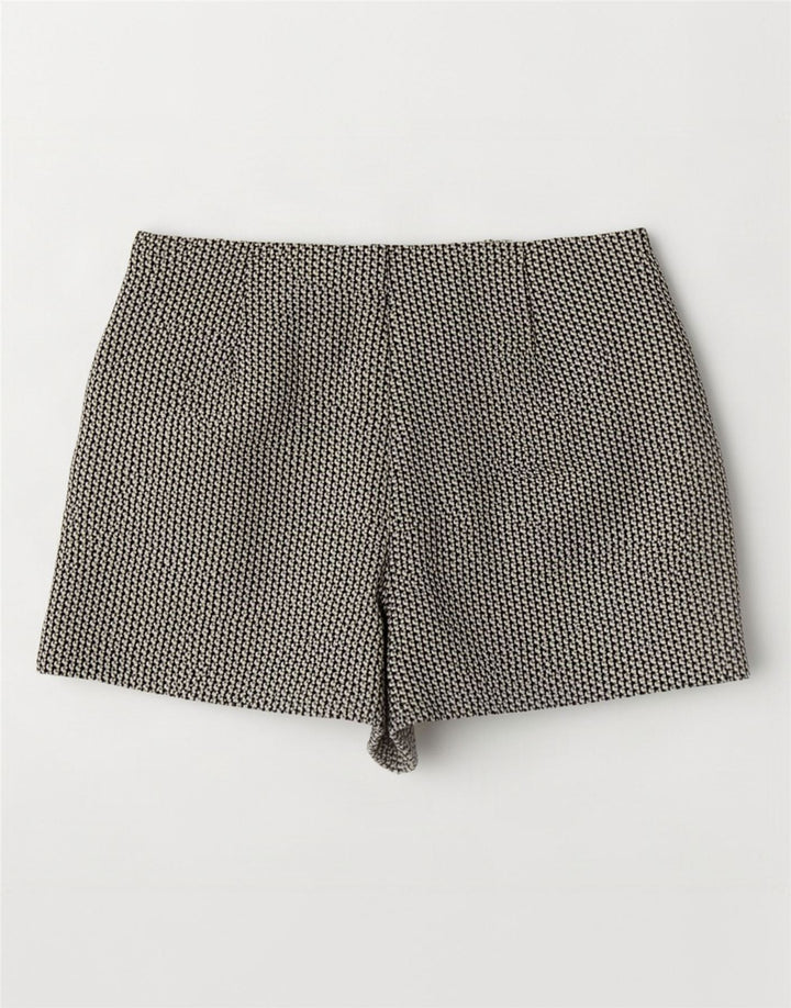 Pantaloni caldi a vita alta da donna Zara grandi W30 beige geometrici