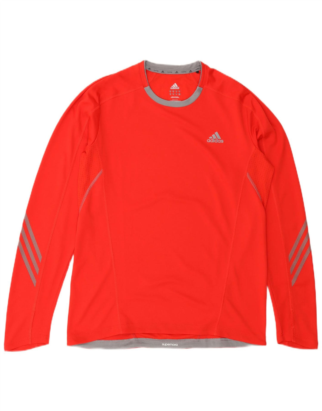 Top ADIDAS Climalite da uomo a maniche lunghe in poliestere rosso medio