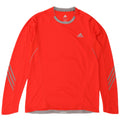Top ADIDAS Climalite da uomo a maniche lunghe in poliestere rosso medio