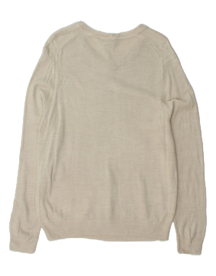 DOCKERS Mens V-Neck Jumper Sweater Large Beige Acrylic Vintage Dockers and Second-Hand Dockers from Messina Hembry 