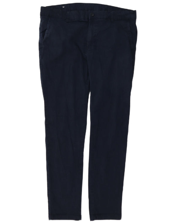 Pantaloni chino slim da uomo ZARA EU 46 XL W36 L30 cotone blu navy